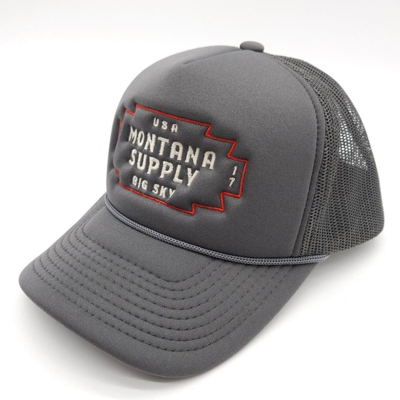 Montana Big Sky Country‎ Mesh Snapback Rope Trucker Hat Foam Ball Cap Gray 2017 - Picture 1 of 7